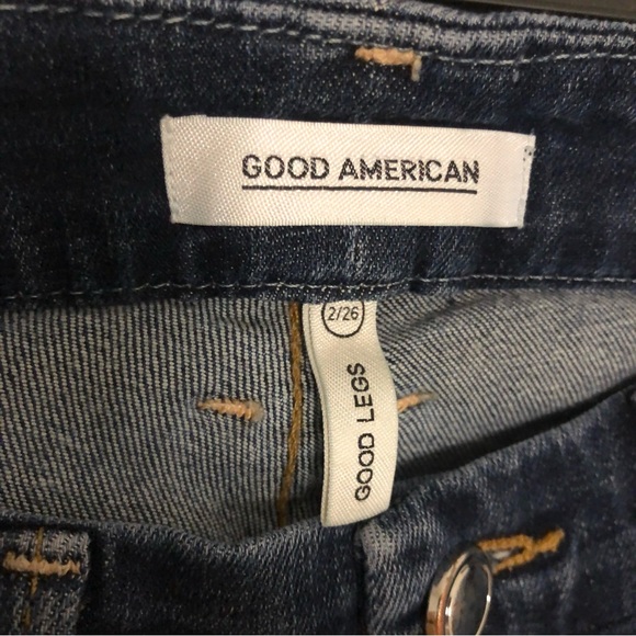 Good American Good Legs High Waist Crop Distressed Skinny Jeans 2/26 Médium wash - Picture 8 of 15
